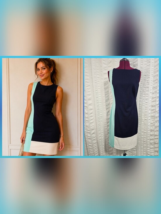 Ralph Lauren Dresses & Skirts - Lauren Ralph Lauren Sleeveless Color-block Sheath Shift Dress